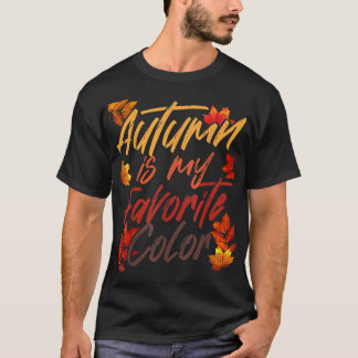 Camiseta O Outono É O Meu Aut De Primavera De Queda De Cor 