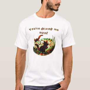 Camiseta O outono Squirrels a arte animal engraçada