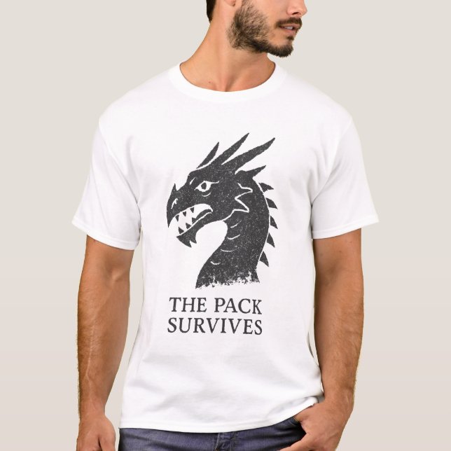 Camiseta O Pacote Sobrevive ao Dragão (Frente)