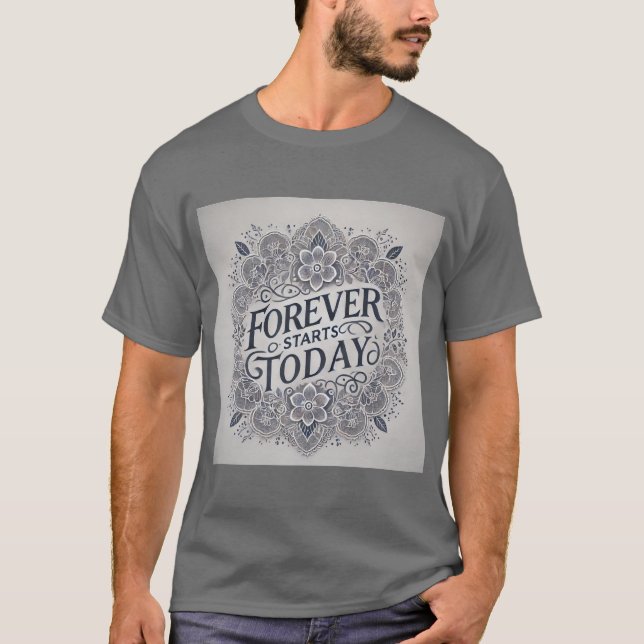 Camiseta O padrão de local para sempre começa hoje, Mens Ts (Frente)