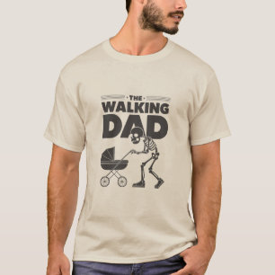 Camiseta O Pai Andando Engraçado Presente no Esqueleto para