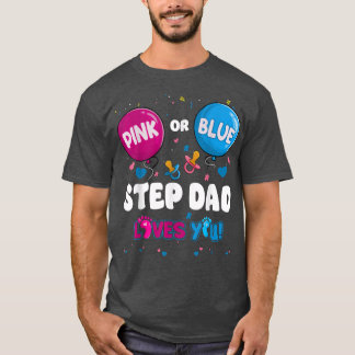 Camiseta O Pai da Etapa do Balão Cor-de-Rosa ou Azul o ama