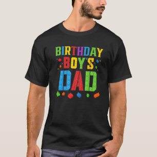 Camiseta O Pai de Birthday Boy bloqueia mestre construtor B