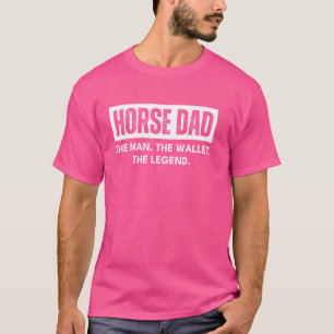 Camiseta O Pai do cavalo afligiu o homem à carteira e à len
