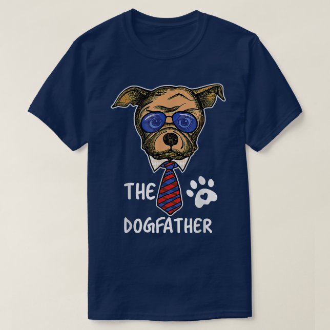 Camiseta O Pai Dogdad Bulldog amante de estimação engraçado (Frente do Design)