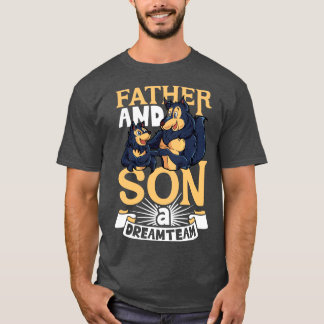 Camiseta O pai e o filho da equipe de sonho 1