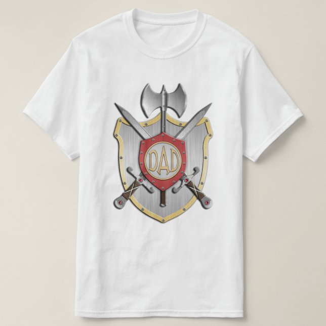 Camiseta O pai Knights a crista da batalha (Frente do Design)