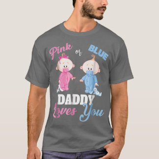 Camiseta O Pai rosa ou azul ama sua revelação de gênero