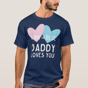 Camiseta O Pai rosa ou azul ama sua revelação de gênero par