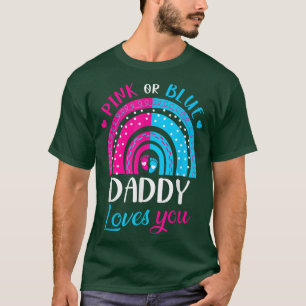 Camiseta O Pai rosa ou azul ama você o Rainbow Gender Revea