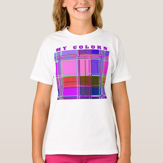 Camiseta O pano do tecido colore quadrados (Frente)