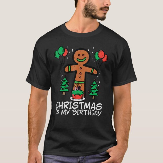Camiseta O Pão-De-Pão É O Meu Natal Homens Do Natal (Frente)