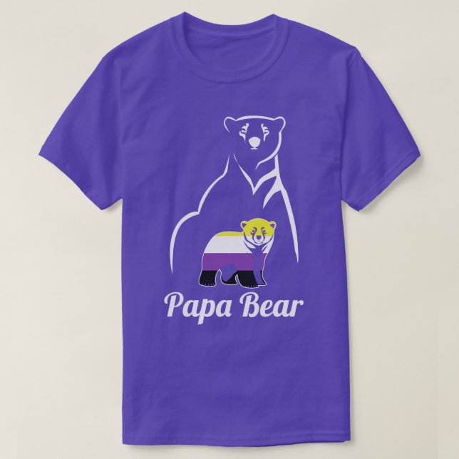 Camiseta O Papa não-binário LGBT Bear Enby Orgulho Não-Biná (Frente do Design)