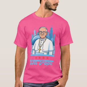 Camiseta O Papa Papa Leão XIV Chicago 312 Americano engraça