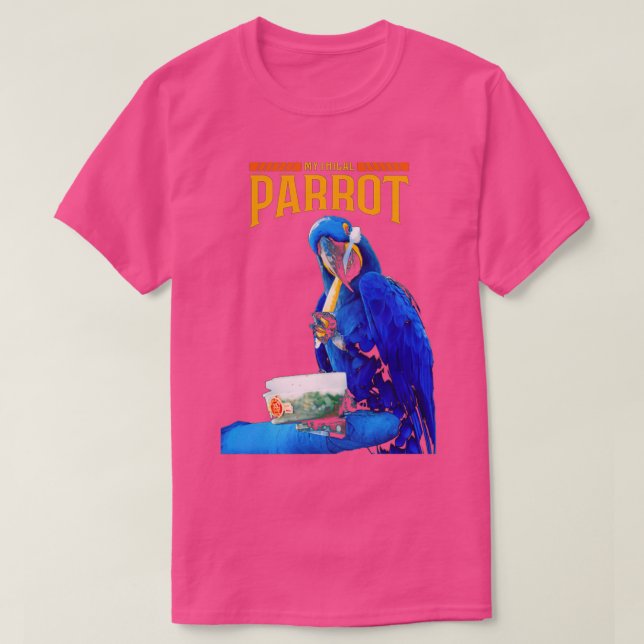Camiseta O Papagaio Engraçado Pega Pincel Após A Comida 2 (Frente do Design)