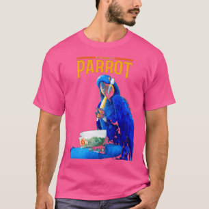Camiseta O Papagaio Engraçado Pega Pincel Após A Comida 2