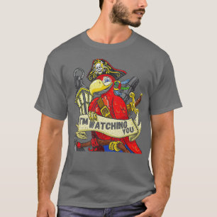 Camiseta O papagaio engraçado vigia você, diz que estou ass