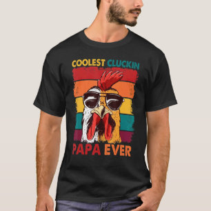 Camiseta O Papai Mais Legal que Cacareja Ever Retro Galo Pa