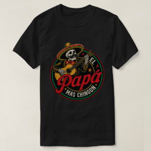 Camiseta O Papai Mais Maneiro Esqueleto de Mariachi Mexican