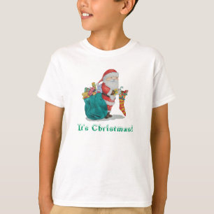 Camiseta o papai noel bonito com Natal dos brinquedos caço