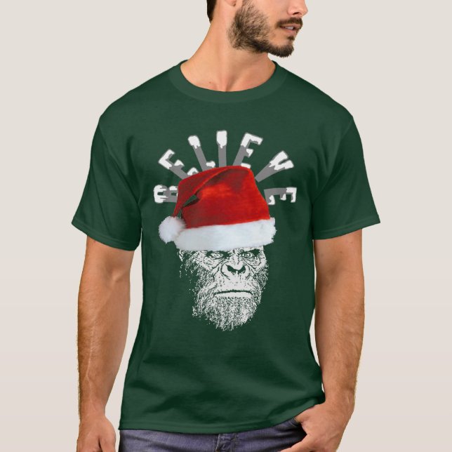 Camiseta O papai noel de Sasquatch acredita o t-shirt do (Frente)