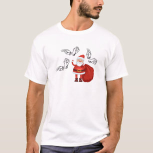 Camiseta O papai noel diz Ho Ho Ho no ASL