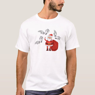 Camiseta O papai noel diz Ho Ho Ho no ASL