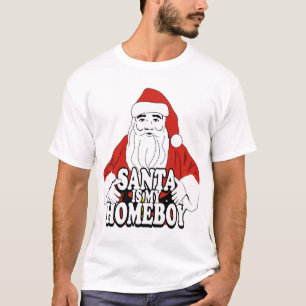 Camiseta O papai noel é meu ficar em casa