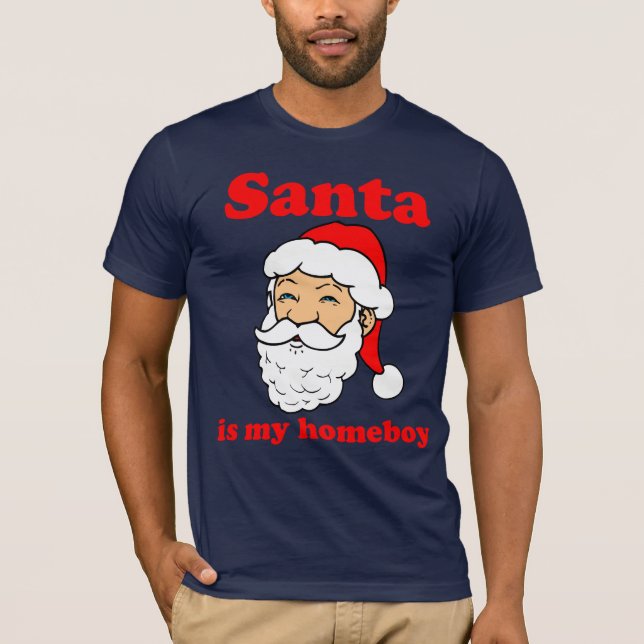 Camiseta O papai noel é meu ficar em casa (Frente)