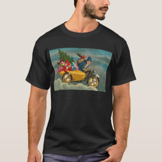 Camiseta O papai noel monta uma motocicleta - Natal