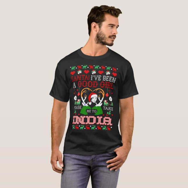 Camiseta O papai noel toma-me à camisola feia do Natal de (Frente Completa)