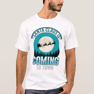 Camiseta O Papai Noel Vem Para a Cidade Projeto da Lua de N