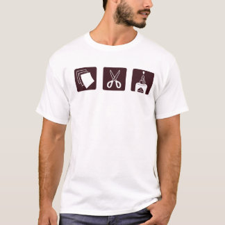 Camiseta O papel Scissors a colagem