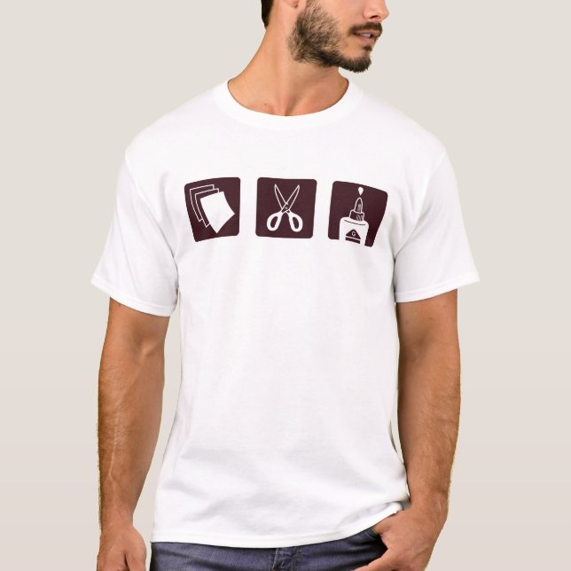 Camiseta O papel Scissors a colagem (Frente)