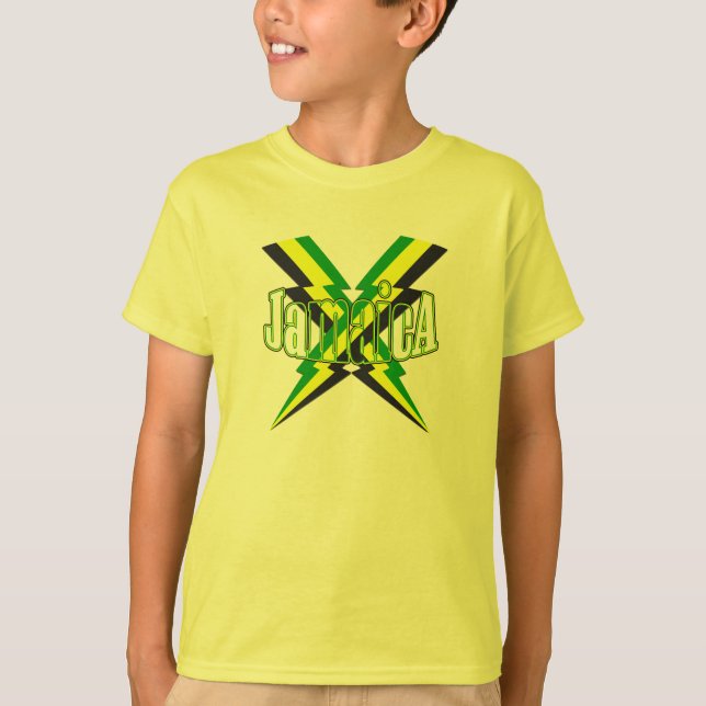 Camiseta O parafuso jamaicano do relâmpago caçoa T (Frente)