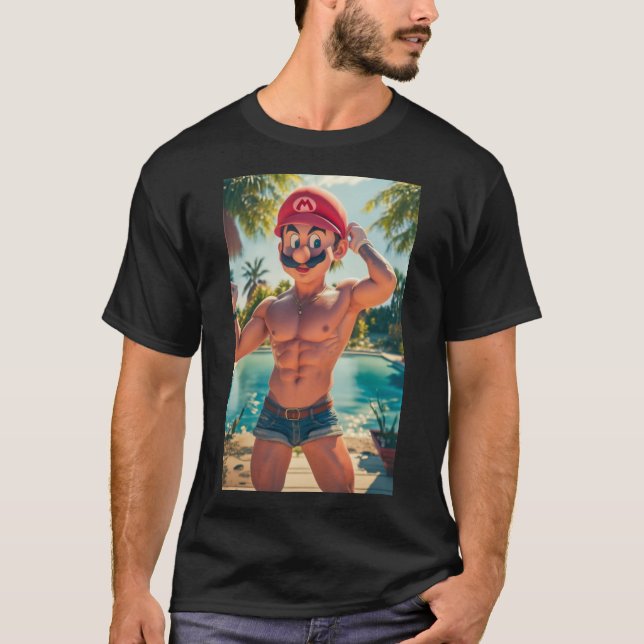 Camiseta O Paraíso Pin-Up de Mario: Divertimento ao Lado do (Frente)