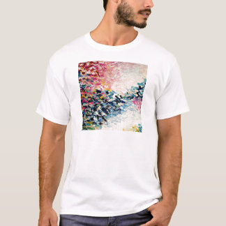 Camiseta O PARAÍSO SONHA a pintura abstrata colorida