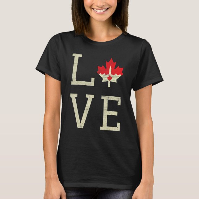 Camiseta O Parlamento Ama O Dia do Canadá Mapeia Orgulhamen (Frente)