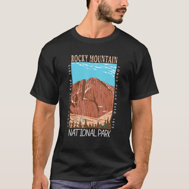 Camiseta O Parque Nacional das Montanhas Rochosas Percorre  (Frente)