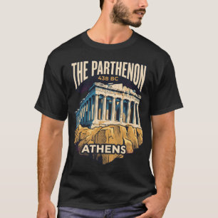 Camiseta O Partenon Atenas Grécia Pôster de Viagem Vintage