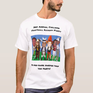 Camiseta ó Partido anual do Kickoff do futebol da faculdade