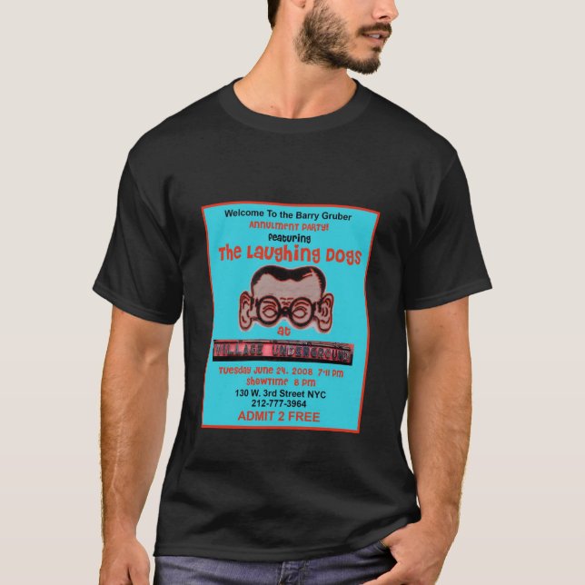 Camiseta O partido de riso dos cães no preto (Frente)