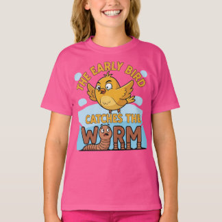Camiseta O Pássaro Cedo Pega a Minhoca Engraçado
