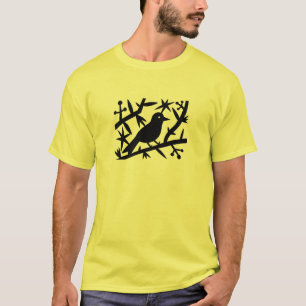 Camiseta O pássaro em umas trocas de lisonjas do tempo da