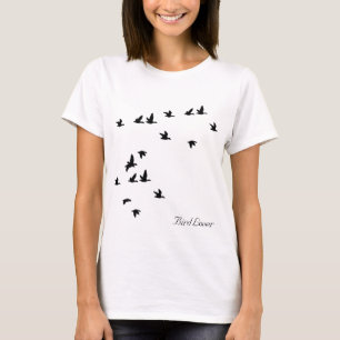 Camiseta O pássaro mostra em silhueta o t-shirt