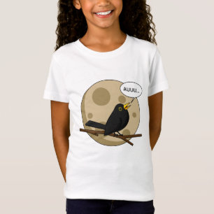 Camiseta O pássaro-negro como a gemida na lua