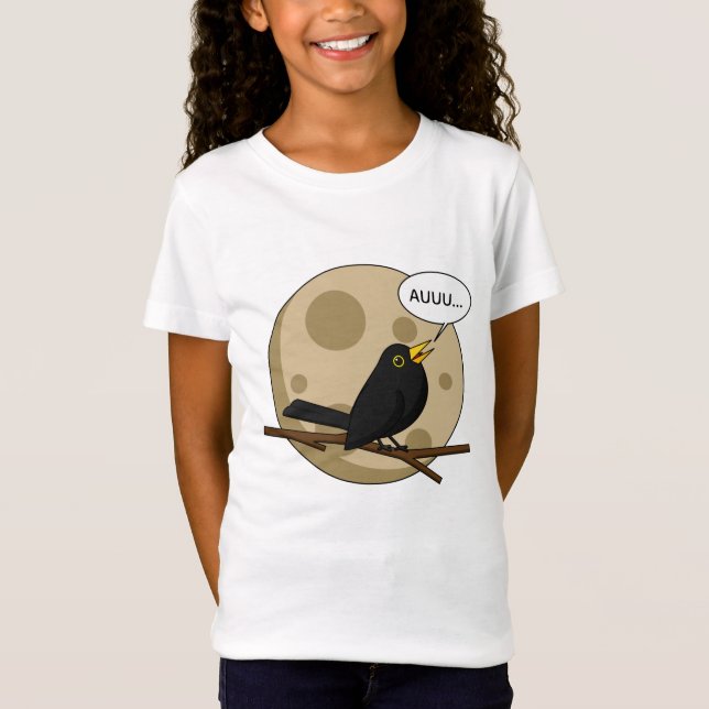 Camiseta O pássaro-negro como a gemida na lua (Frente)