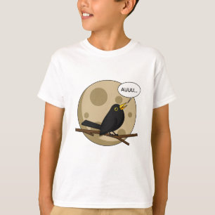 Camiseta O pássaro-negro como a gemida na lua