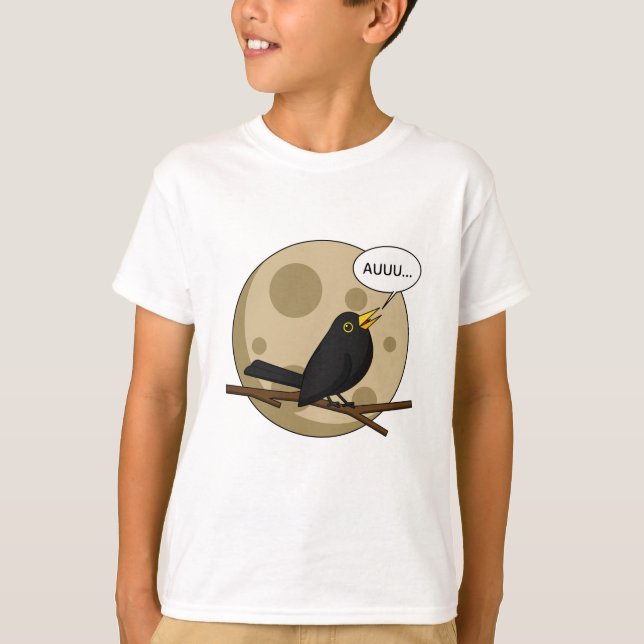 Camiseta O pássaro-negro como a gemida na lua (Frente)