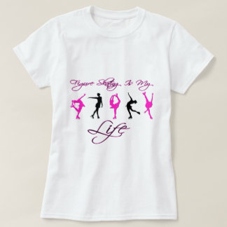 Camiseta O patinagem artística é minha vida - ROSA & PRETO